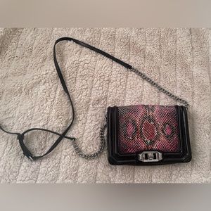 Great condition! Rebecca Minkoff shades of pink snakeskin print crossbody purse